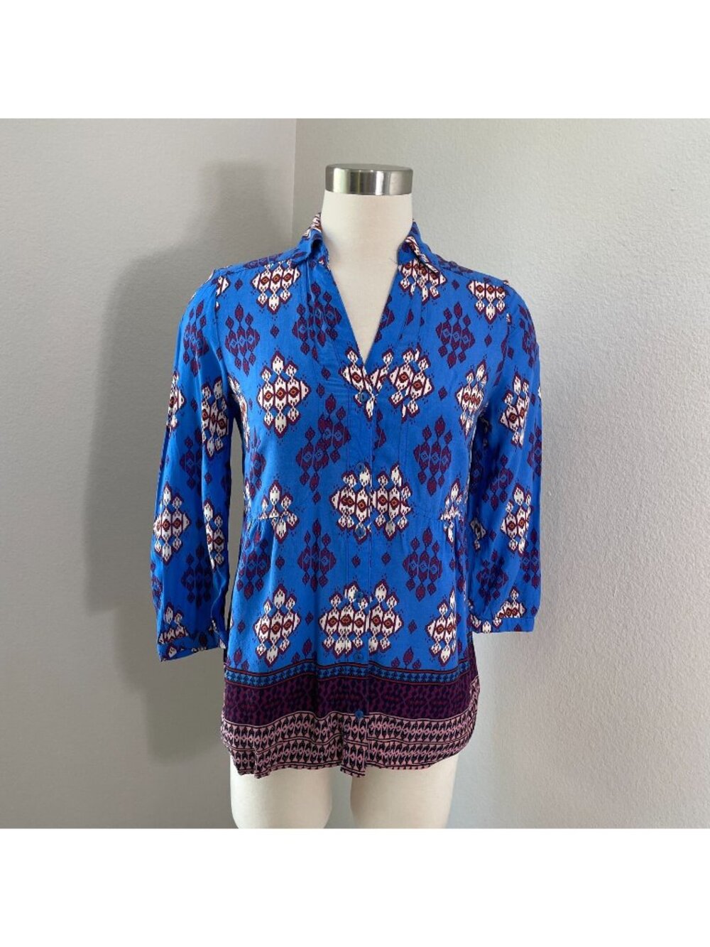 Anthropologie Maeve Womens 2 Woodland Walk Button Down Blouse Shirt Top